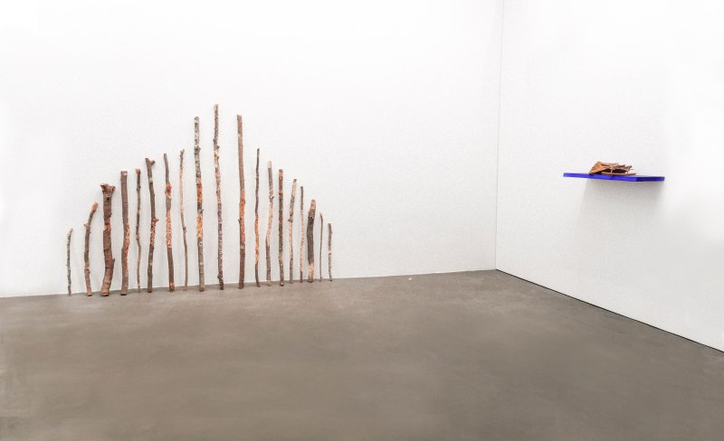 Vue d’exposition - Je pense à une vache volage dans un champ, un peu libre, avec d’autres vaches pour faire des fromages. Je n’abandonne pas les chapelles ; pierre grise tu es verte, c’est un but. - sara favriau